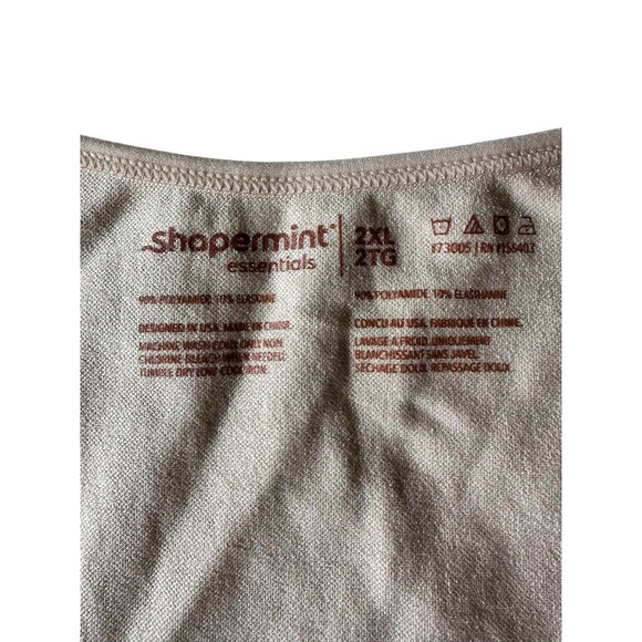 Shapermint Open Bust Bodysuit Shaper Short 2XL  Plus Nude Beige Shapewear 73005 - Picture 3 of 5